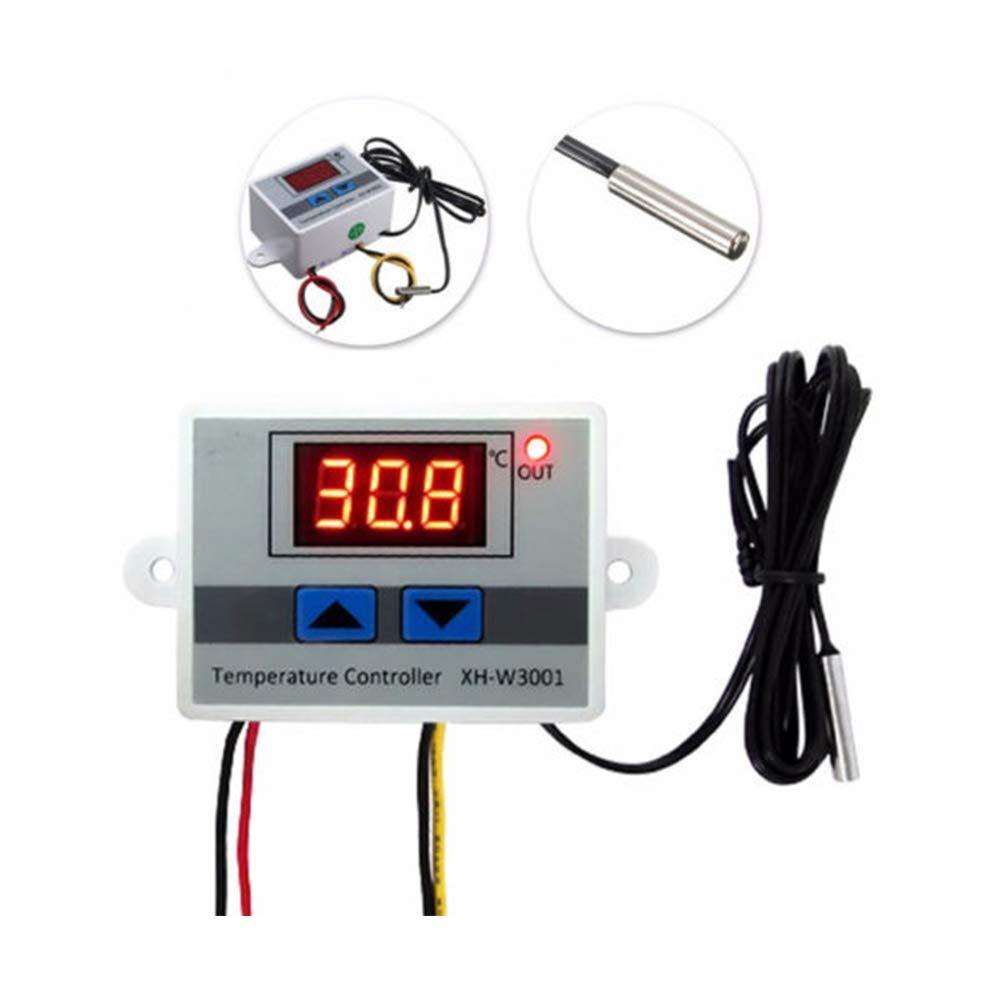 Thermostat control switch probe and digital display LED temperature controller XH-W3001 DC 12V 120W are included.