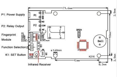 R300 Capacitive Fingerprint Module with UART Interface