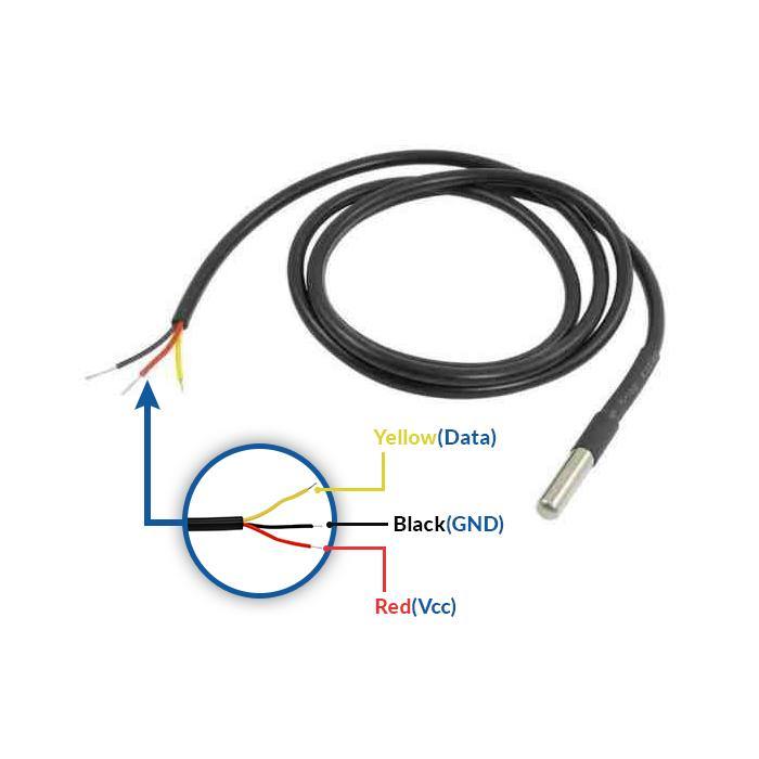 Waterproof Digital Thermometer Sensor Probe DS18B20, Set of 7