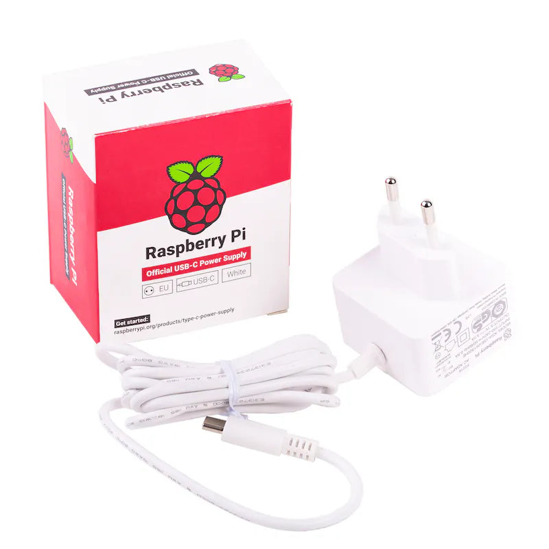 Official Raspberry Pi 15W USB-C Power Supply - For Raspberry Pi 4 & PI 400 (White)